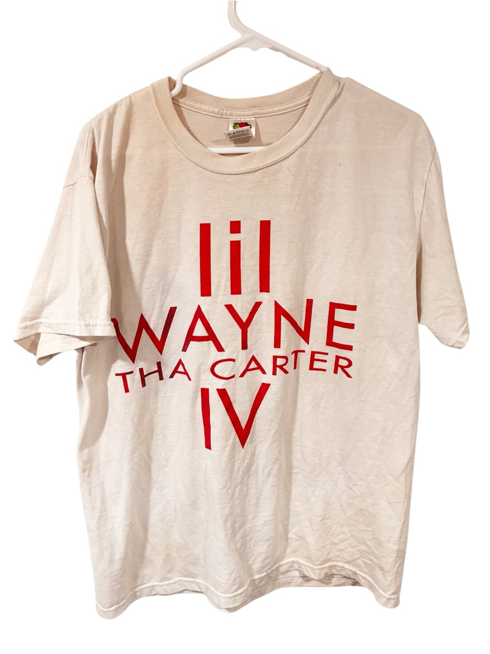 Lil Wayne The Carter YMCMB Cream Unisex Crewneck Short Sleeve T-shirt Large